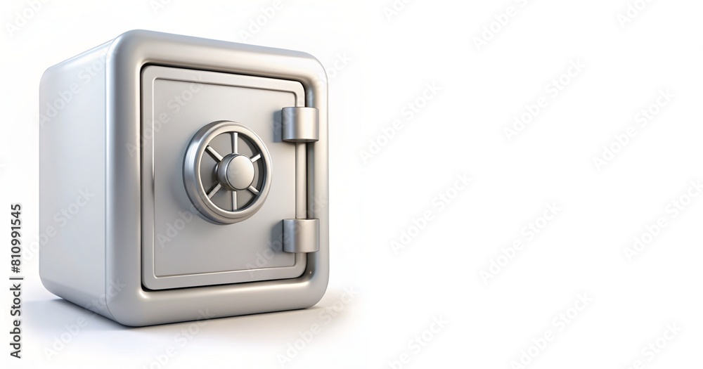 3d icon of safe on white background with copy space 3d icon of safe on white background with copy space
