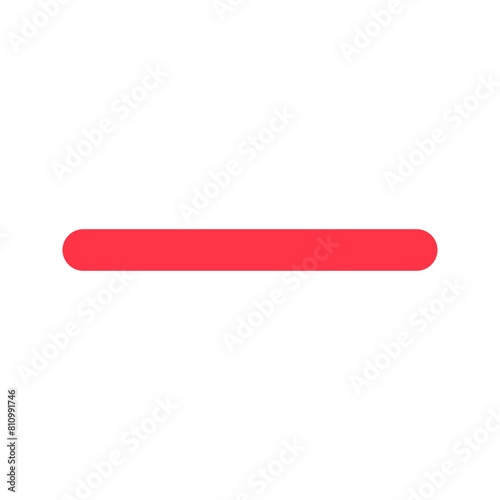 Vector minus negative subtract remove mark icon. Black, white background. Perfect for app and web interfaces, infographics, presentations, marketing, etc.