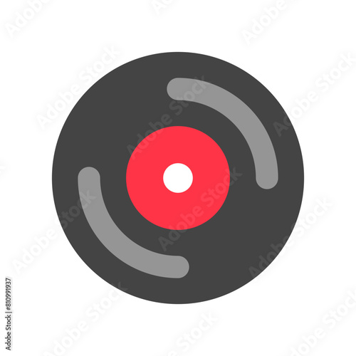 Editable vector music album vinyl icon. Black, transparent white background. Part of a big icon set family. Perfect for web and app interfaces, presentations, infographics, etc