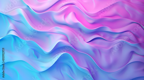 Abstract background of wavy liquid in neon colors. 3d rendering, abstract rainbow background, Rainbow gradient, Abstract background with smooth lines in purple and blue colors