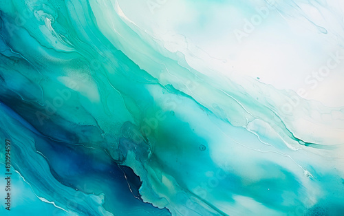 Abstract acrylic paint in blue, white and aqua marine color palette. Colorful wallpaper texture for branding. Vibrant background with bold colors.