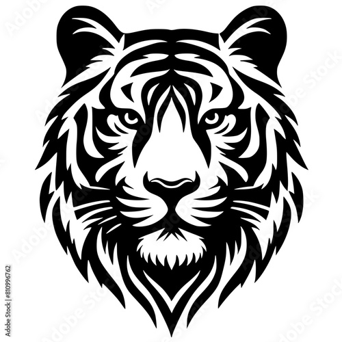 Tiger head tattoo silhouette
