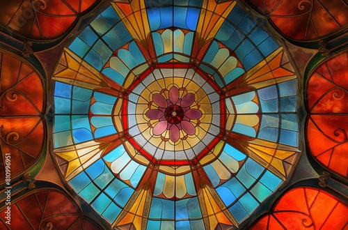 Colorful stained glass dome