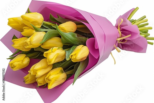 bouquet of yellow tulips #810997582