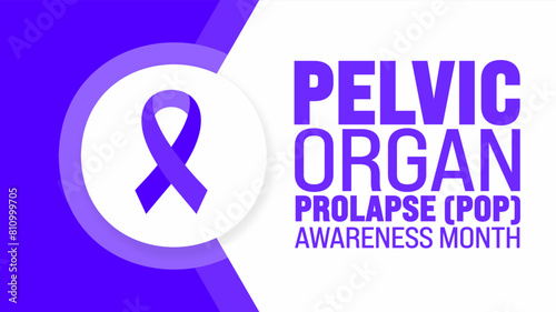 June is Pelvic Organ Prolapse (pop) Awareness Month background template. Holiday concept. use to background, banner, placard, card, and poster design template with text inscription and standard color.