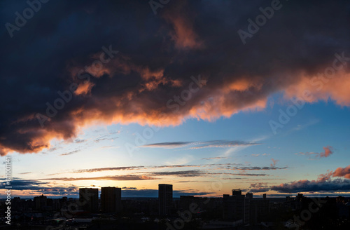 Sunset over the city