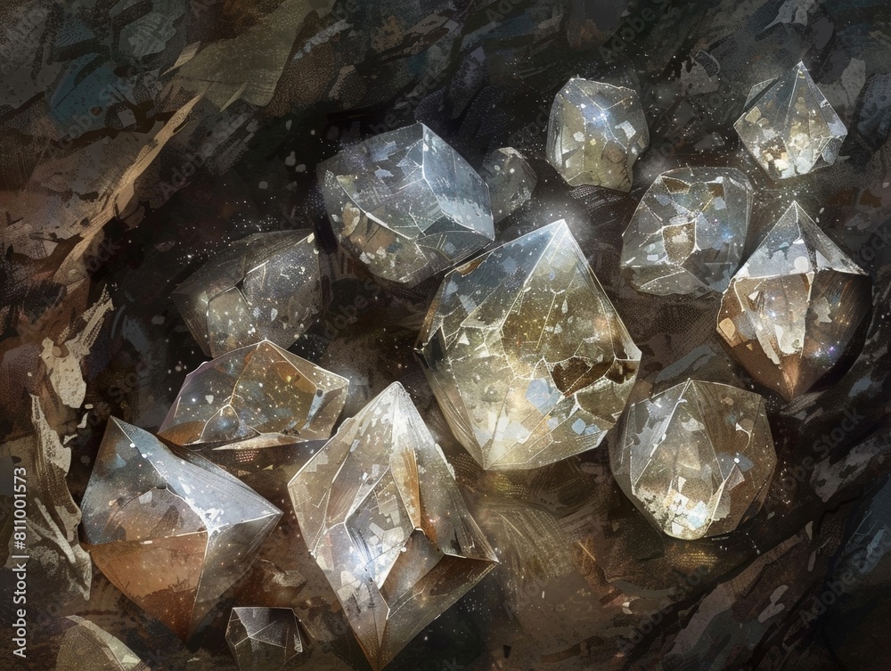 Deep in the cavernous mine Miners unearthed a cache of rough diamonds that had been hidden beneath the soil for centuries. Deep in the cavernous mine Miners unearthed a cache of rough diamonds that had been hidden beneath the soil for centuries.