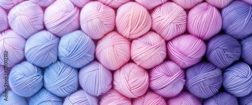 pastel colored balls of yarn close up with gradient effect