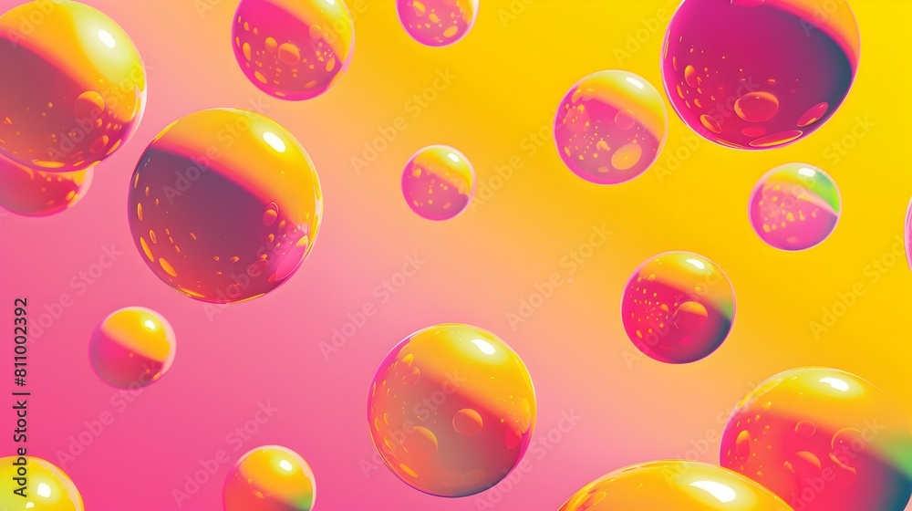 Captivating Liquid Spheres in Vibrant Hues Abstract Art Visual