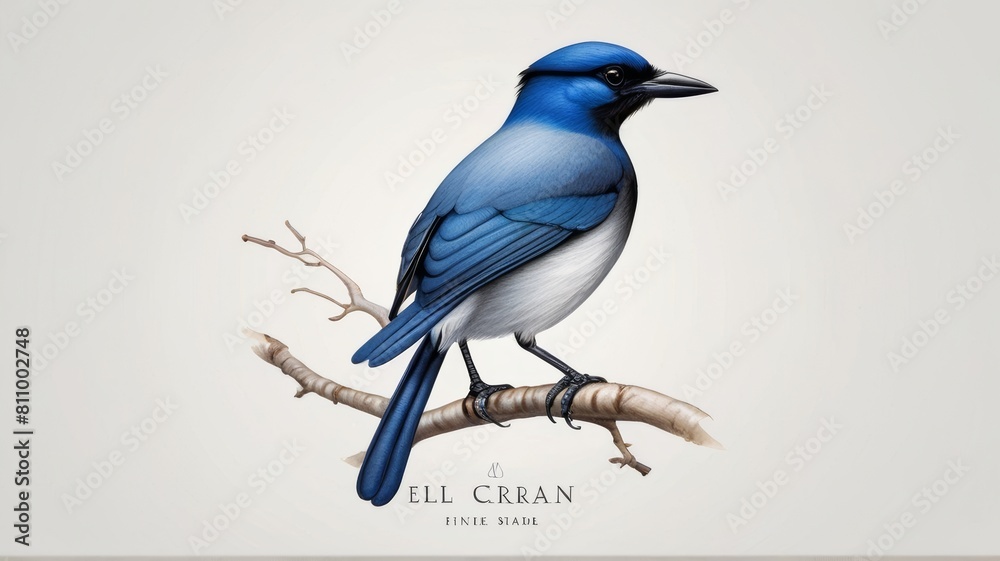 A sleek elegant Siberian Jay Crane minimalist logo A sleek elegant Siberian Jay Crane minimalist logo