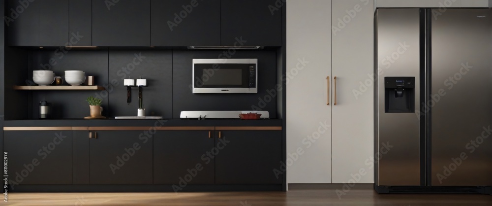 Showcase the power of the Internet of Things with a visually stunning image of a smart home filled with various connected devices and appliances AI, such as smart refrigerators, coffee makers Showcase the power of the Internet of Things with a visually stunning image of a smart home filled with various connected devices and appliances AI, such as smart refrigerators, coffee makers