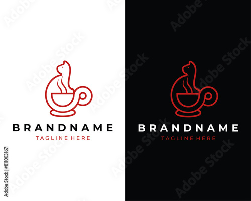 coffee cup and cat logo