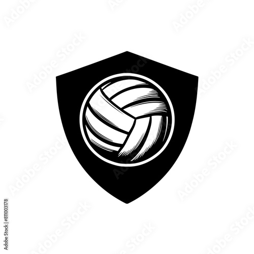 Logo de club de volley ball illustration en noir et blanc
