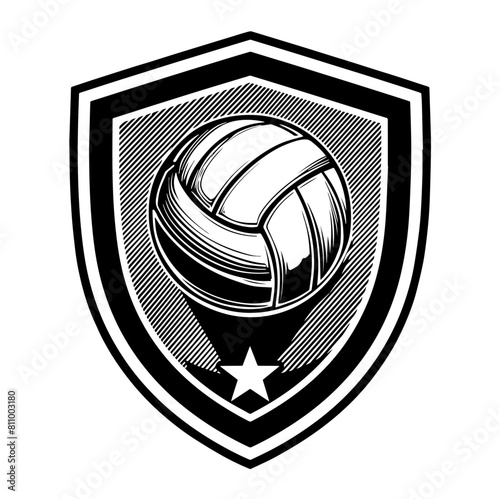 Logo de club de volley ball illustration en noir et blanc