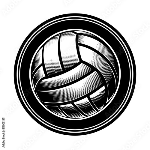 Logo de club de volley ball illustration en noir et blanc