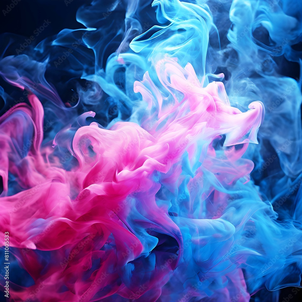 colorful smoke on black