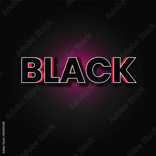 Black text effect. Editable font style