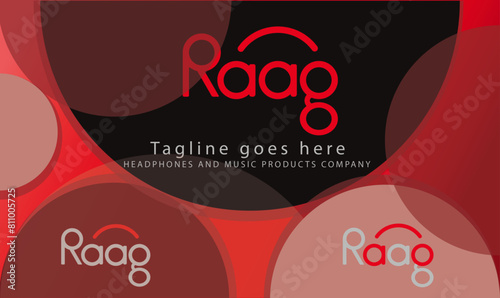 Raag wordmark logo design in which curve line and letter a and g represent the headphone shape, related to music industry or any other music related studio etc......