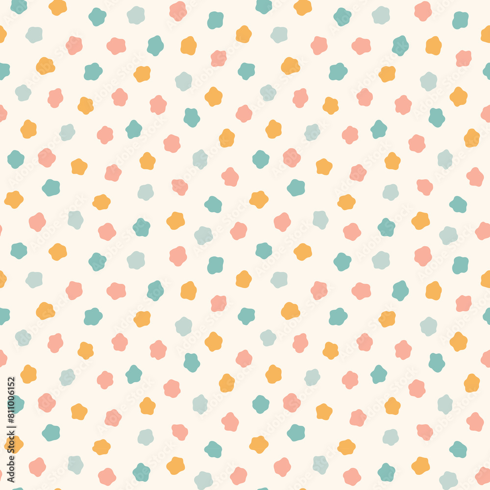 Abstract pastel cow spots seamless pattern. Pastel organic blob shapes gender neutral safari nursery background print.