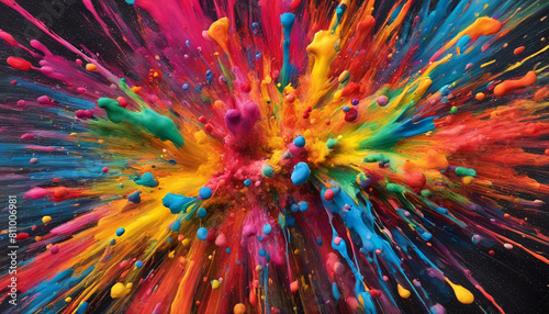 A colorful paint explosion