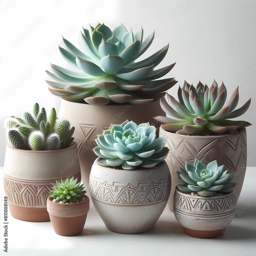 succulents in pots, generative ai succulents in pots, generative ai