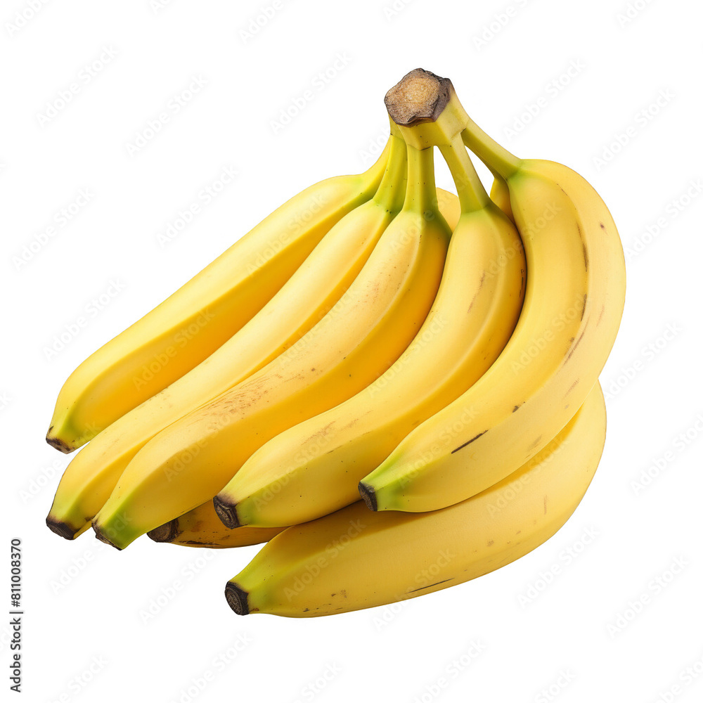 A bunch of bananas isolated on a transparent background