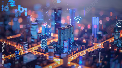 5g internet connected with smart city concept 5g icon