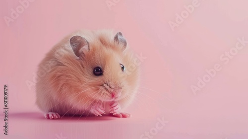 Cute hamster over plain background