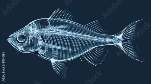 X-ray fish vector Vector style vector design illustration