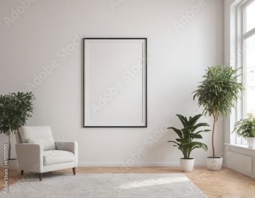 Minimalist Mockup Frame in a Stylish Apartment  Mockup Frame  Interior mockup with house background