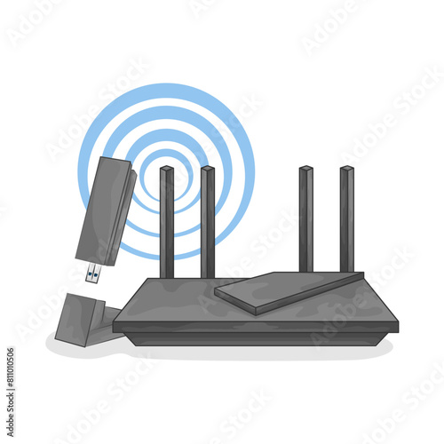 Illustration of wifi router 