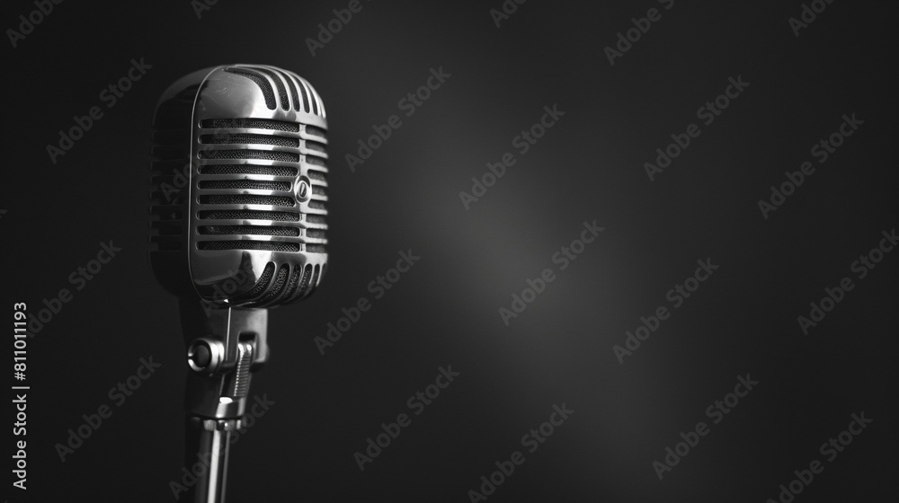 Fototapeta premium Studio microphone in a music recording studio