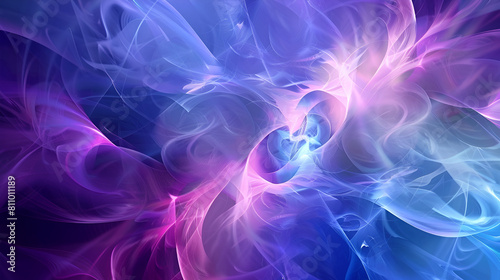 Abstract background of blue and purple ink in water on a black background,  Fluorescent glowing steam texture. Bright ultraviolet blue purple glitter smoke cloud blend