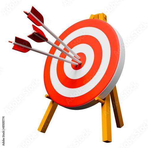 Arrows in the target 3d rendering isolated
