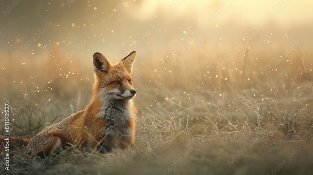 Naklejka premium Fox. Photography of wild animal in natural habitat.