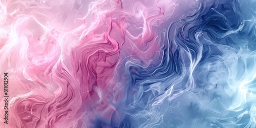 Pink and blue abstract painting with a smoky, fluid texture. AIG51A.