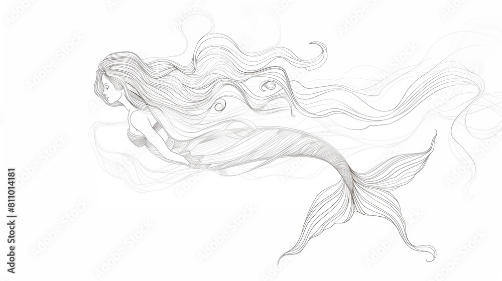 Vector illustration of a beautiful mermaid. Vector illustration of a beautiful mermaid.