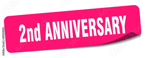 2nd anniversary sticker. 2nd anniversary label