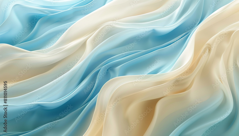 A serene and soothing interaction of soft blue and creamy beige waves, merging in a calm and elegant dance that suggests the gentle flow of a quiet river. A serene and soothing interaction of soft blue and creamy beige waves, merging in a calm and elegant dance that suggests the gentle flow of a quiet river.