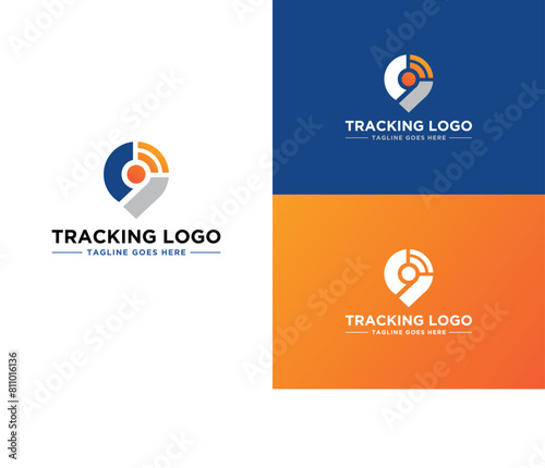 A tracking logo or a tracking system business logo design concept fleet service logo