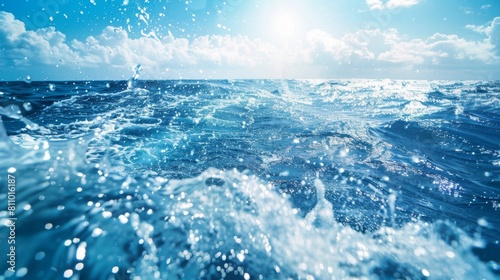 Water splash tide on surface of sea photo