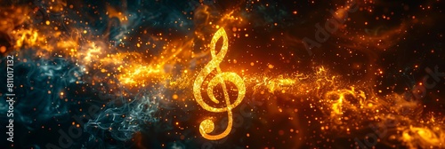 A musical note in the form of a fire.
