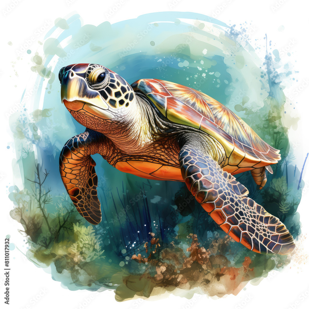 watercolor turtle Retro Summer clipart watercolor turtle Retro Summer clipart