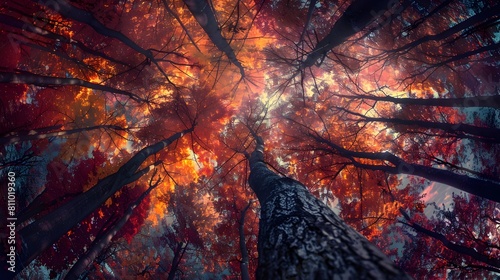 Fiery Autumn Canopy Ablaze ...