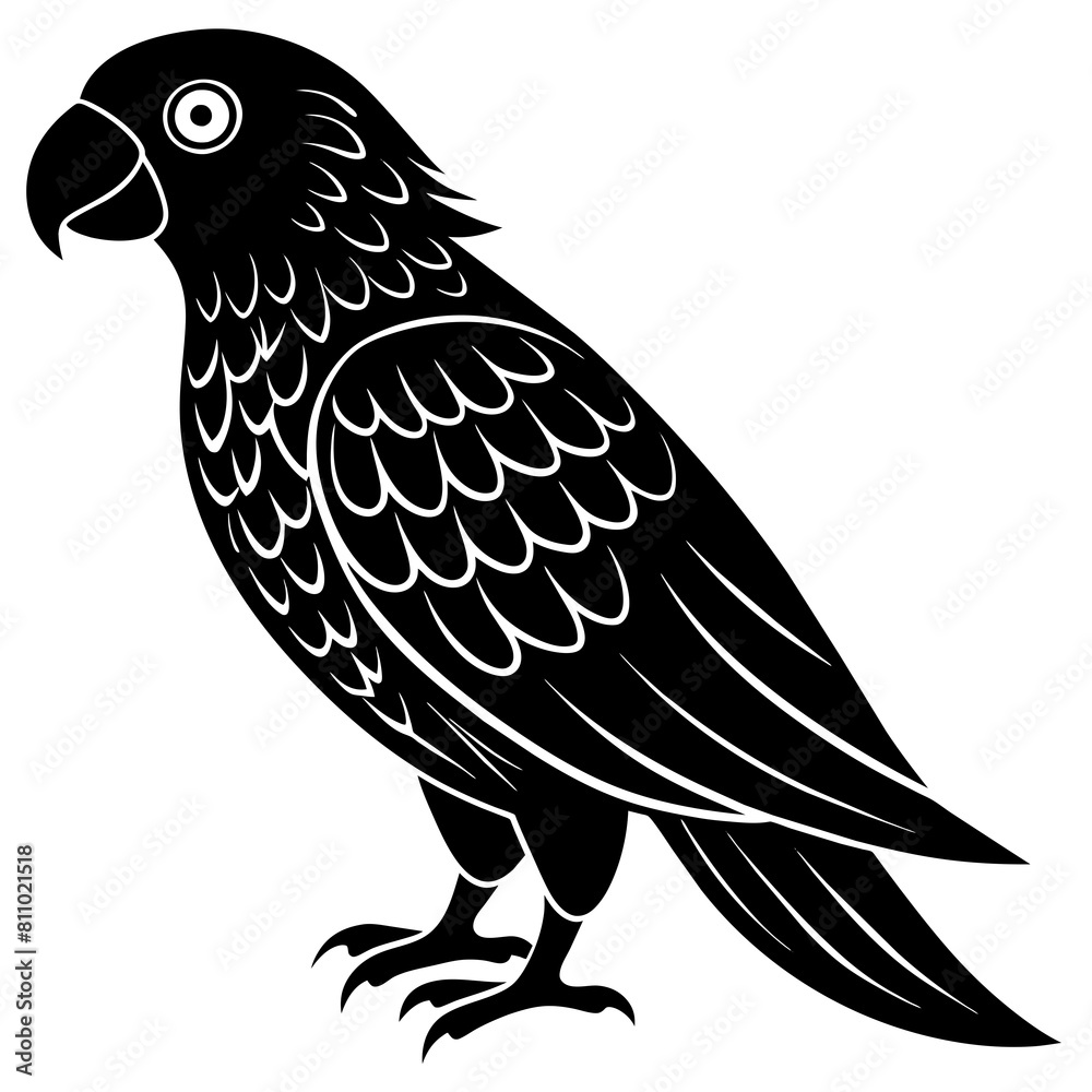 Obraz premium Simple parrot silhouette vector illustration.
