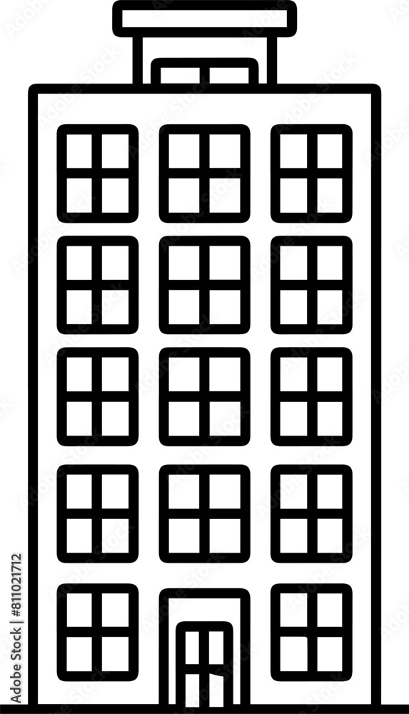 Building black line style vector illustration Building black line style vector illustration