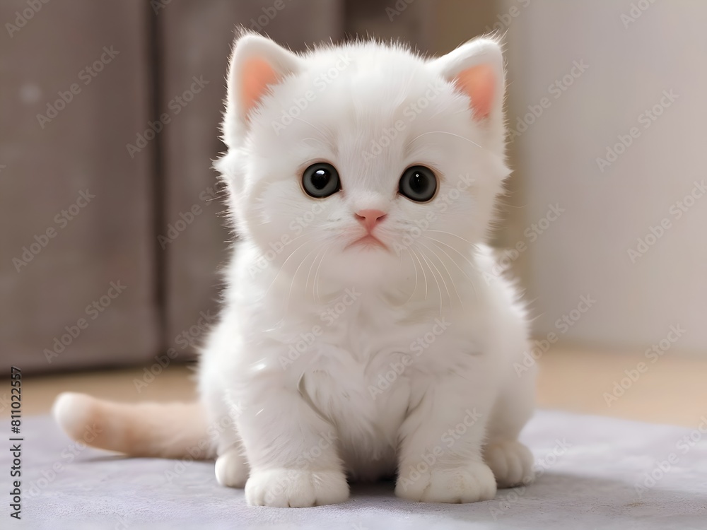 White Cat Animal Realistic Photo Illustration Art White Cat Animal Realistic Photo Illustration Art