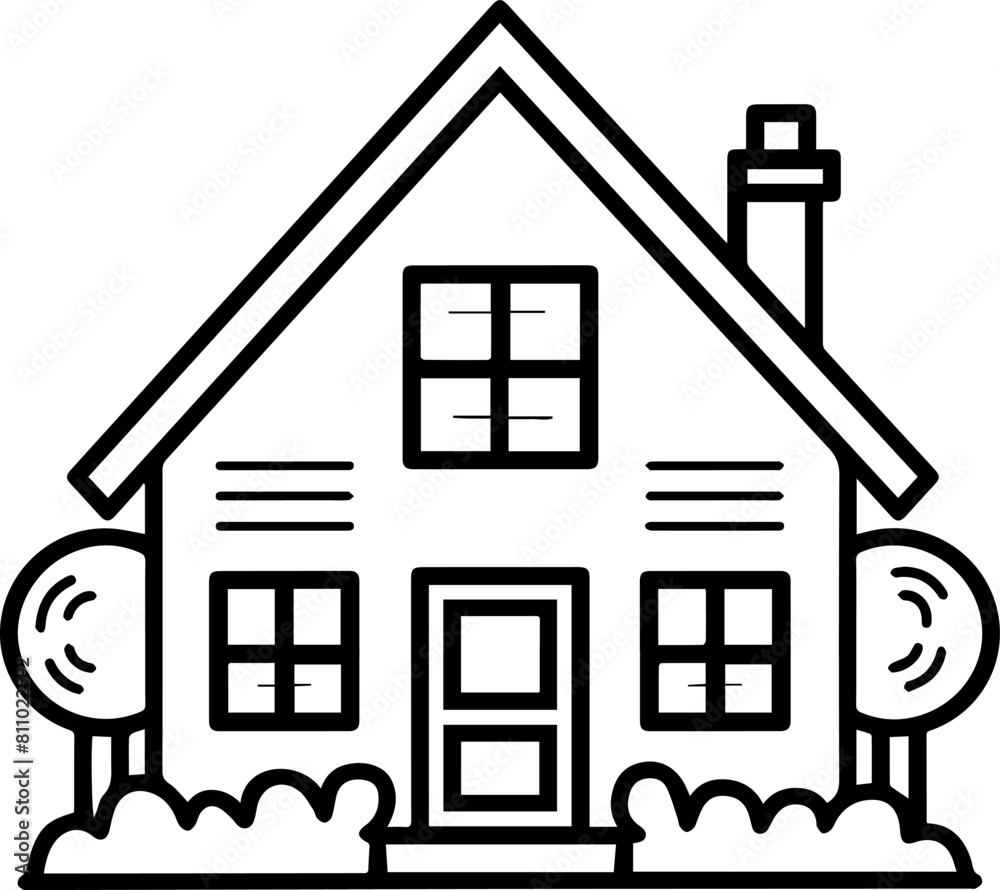 House black line style vector illustration House black line style vector illustration