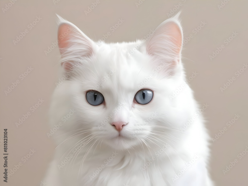 White Cat Animal Realistic Photo Illustration Art White Cat Animal Realistic Photo Illustration Art