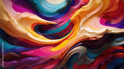 Abstract background Bright waves of motion in a colorful space